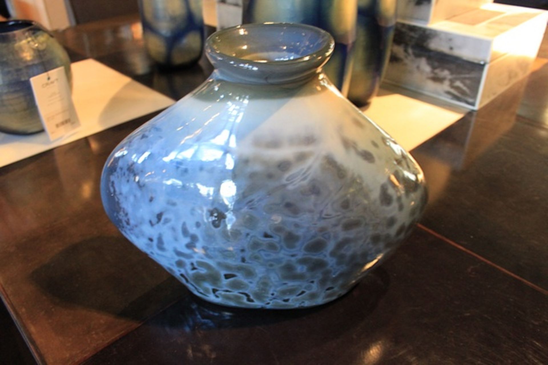 Glass Vase translucent light ovoid translucent grey vase 28x12x22cm Cravt SKU 320341