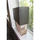 Table Lamp Bintan Natural Foot in Natural Petrified Wood Polished On Stainless Steel Base with shade