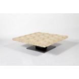 Table top tamim white small white cow horn 5x5cm square s with soft epoxy layer top only for