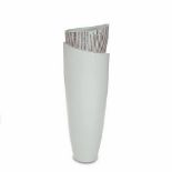 Vase Mississippi White Lacquer S2036 and Mother of Pearl inlay. The stark white against the
