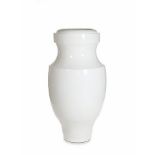Baroque planter large white laquer tall. A sculptured piece captured in a heavenly white form,