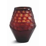 Vase honeycomb small red and cream. A delightful and distinctive honeycomb pattern that makes this