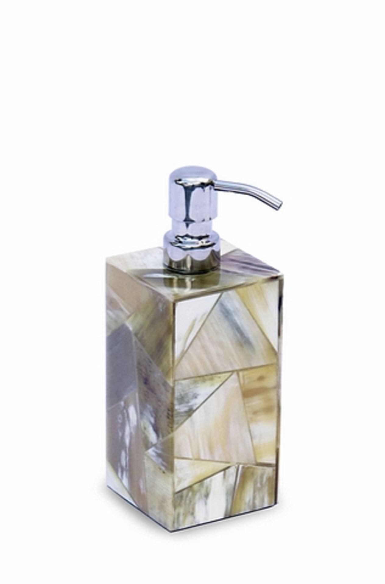 Soap dispenser spa soap dispenser horn and inside walnut finish. Highly desirable and a piece that