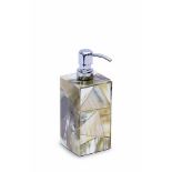 Soap dispenser spa soap dispenser horn and inside walnut finish. Highly desirable and a piece that