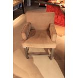 Bar Armchair Stockholm Short Bar Chair Nubuck Flotter Earth Beige Cow Leather Nubuck Flotter Earth