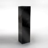 Pillar tall black lacquer, king high black. Solid block colour offering a bold expressive and