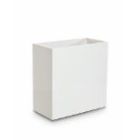 Rectangular Planter in White Laquer Lungo White, Medium, a simplistic but modern piece with crisp,