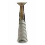 Vase conical medium milky grey and white. This tall conical glass vase is perfect for creating