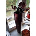 Vase Closé Fuchsia Red Purple Silverleaf 130x40cm Cravt SKU 742446-S2431