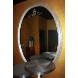 Mirror a stunning ovoid wall mirror the frame in white mother of pearl 186x253x6cm AF Cravt SKU
