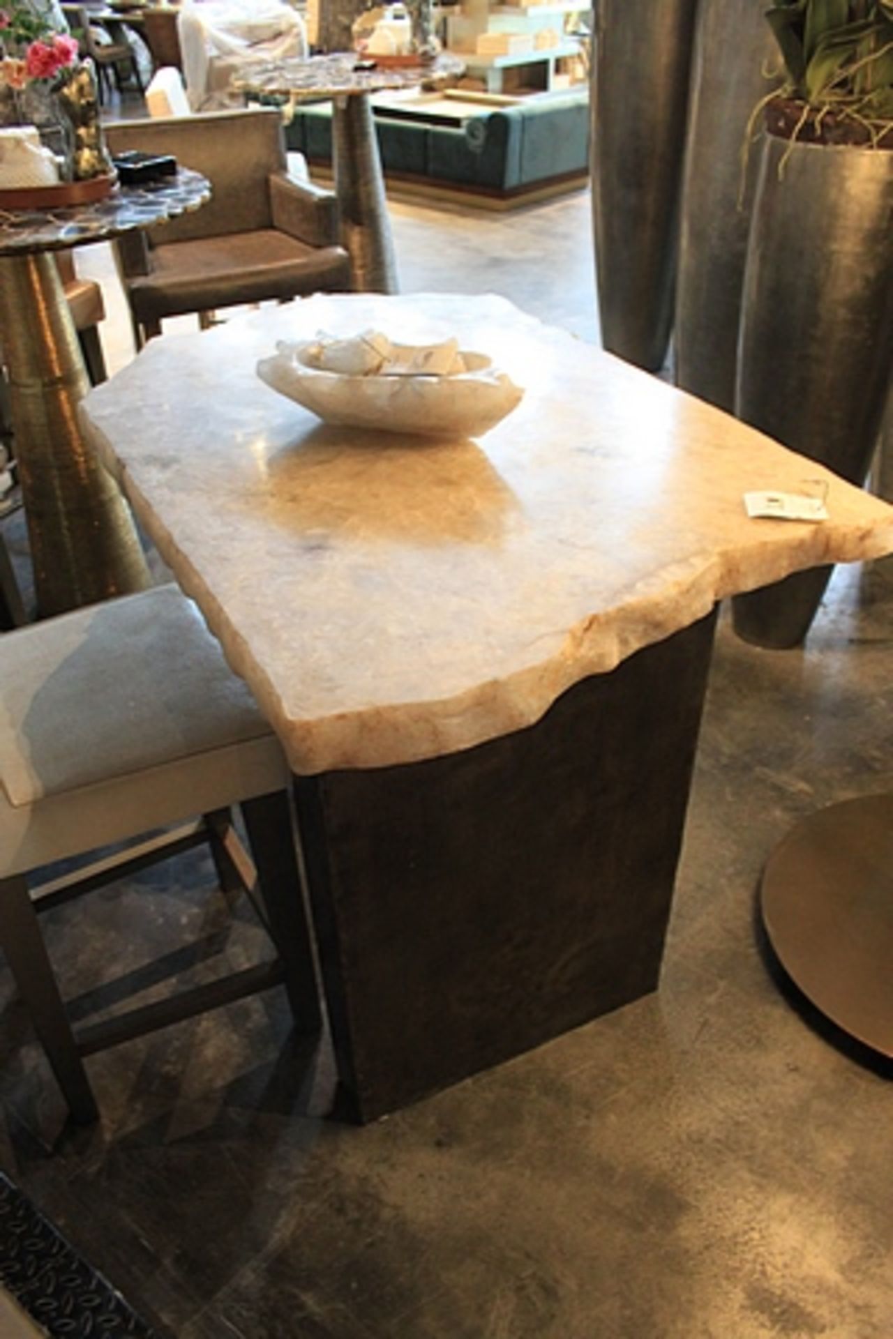 Bar table a hand carved clear quartz precious rock piece table top combines luxury and the - Image 2 of 4