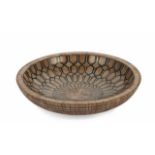 Bowl Master antique bone hand carved bowl with an intricate floral design creating a stunning