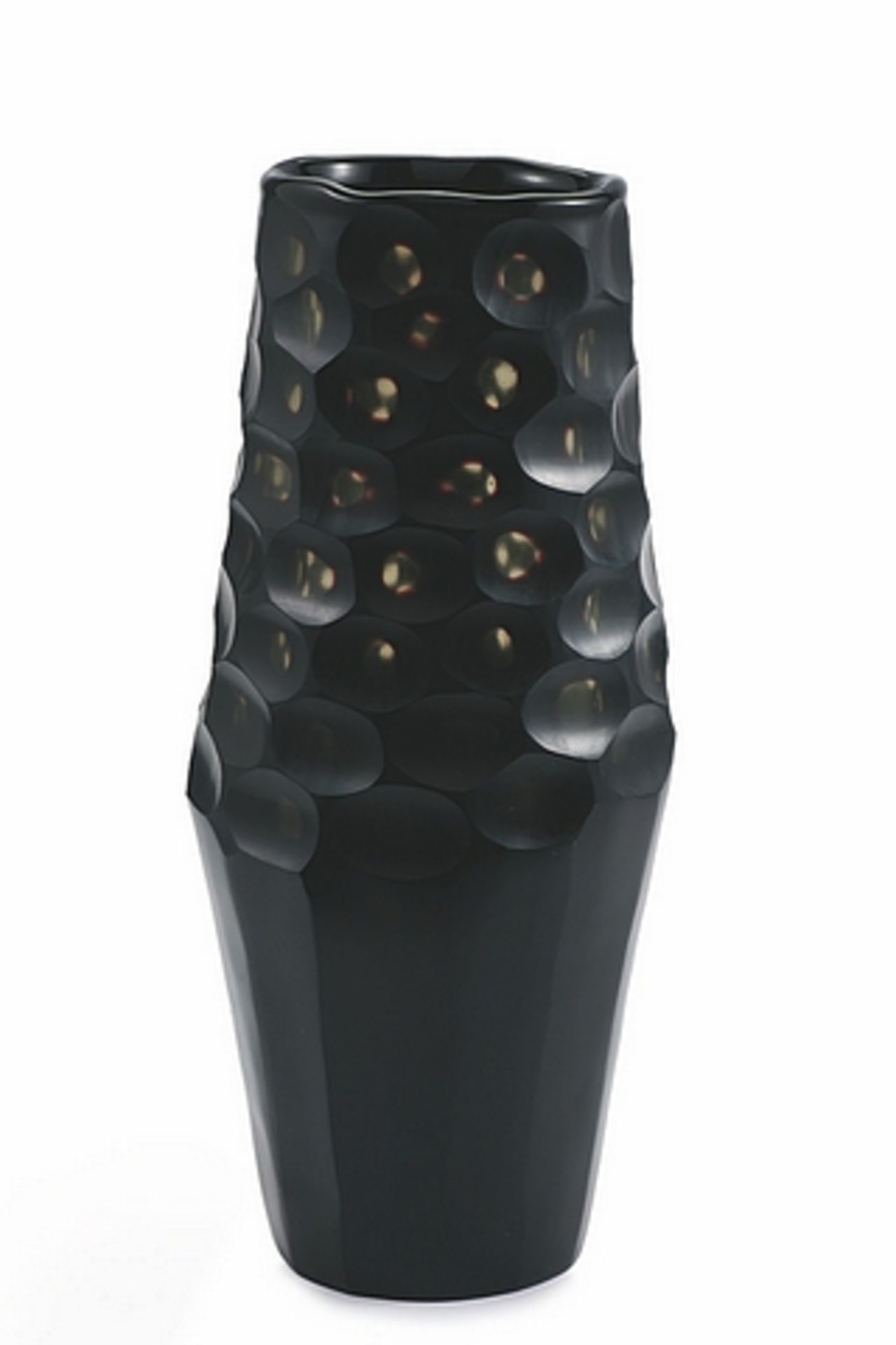 Vase honeycomb black clear black. A delightful and distinctive honeycomb pattern that makes this