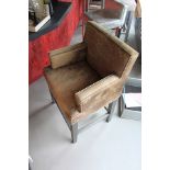 Bar Armchair Stockholm Short Bar Chair Beige Copper Cow Leather Beige Copper Matt Legs X64x96cm