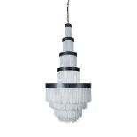 Hanging lamp selenite chandelier large chandelier in stainless steel finish with selenite sticks