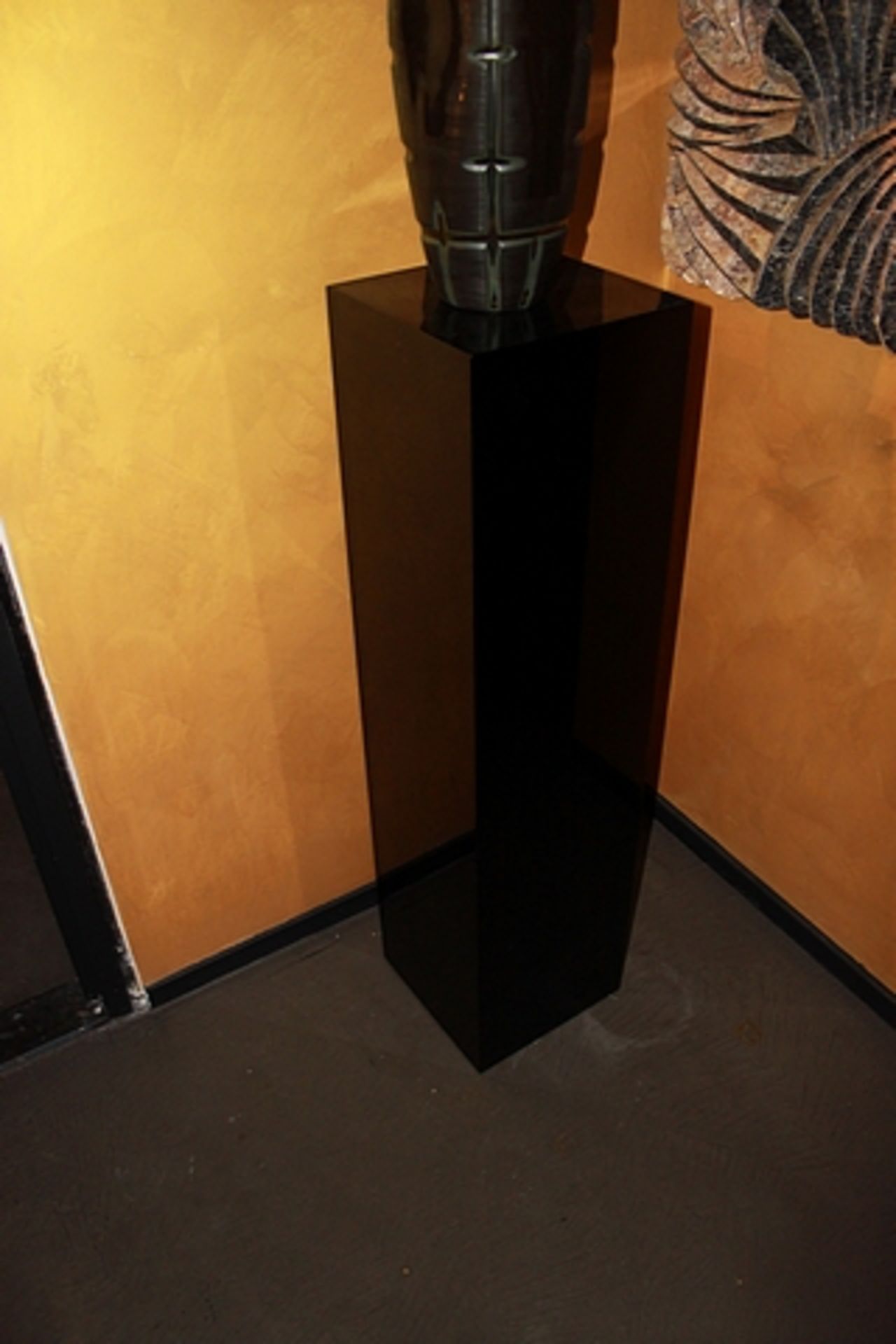 Pillar Slim a tall rectangular black lacquered plinth 30x30x120cm Cravt SKU 742208
