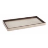 Tray, extra large water grey parchment and ebony. A fine addition for both classic and