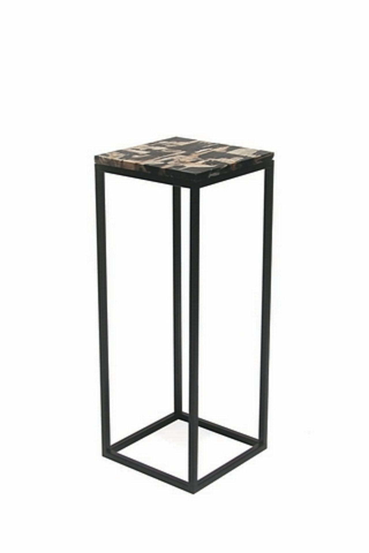 Side Table solid top in mixed black and white petrified wood - petrified wood is the name given to a