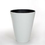 Vase medium white lacquer jaru white medium. Stark and simplistic, a nod to scandanavian design,