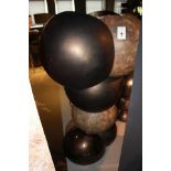 Vase Sphere distinctive and original, large matt brown, brown silverleaf and matt dark eggshell