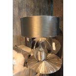 Table lamp handcrafted in chromed fine iron wire a luxury contemporary lamp with shade 70x60cm Cravt