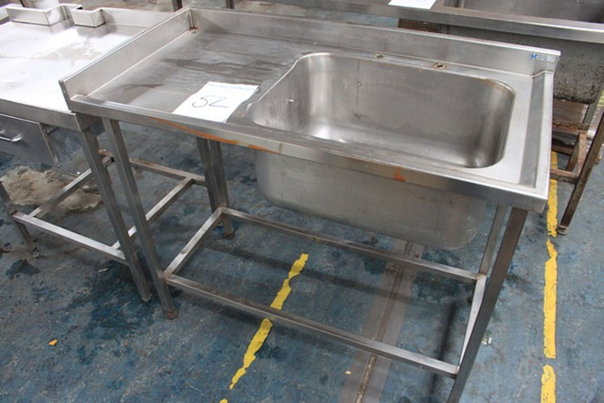 Stainless steel sink with left hand drainer 1200mm