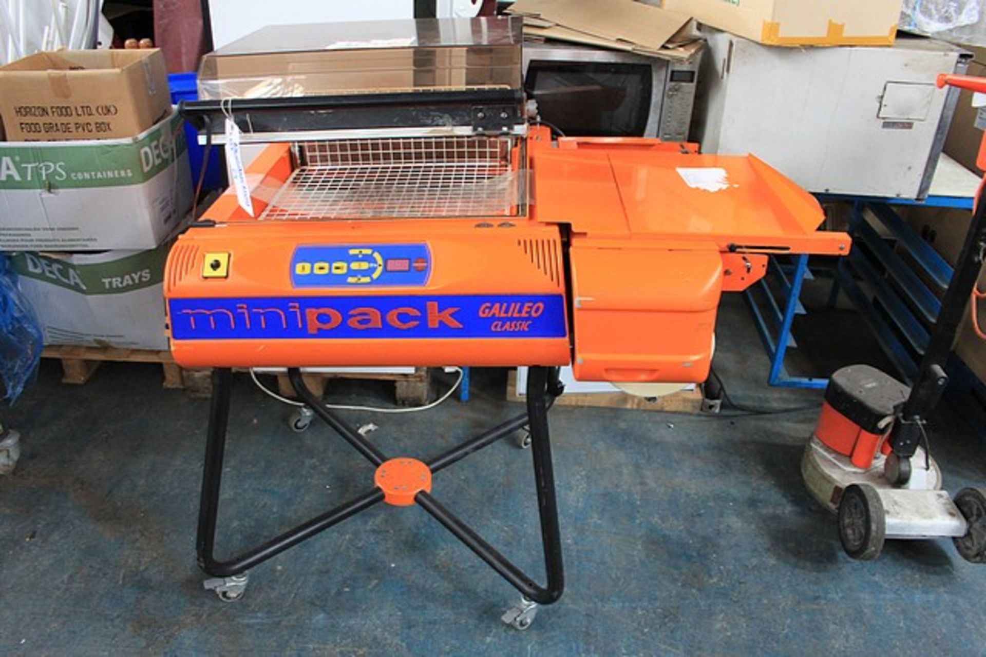 Minipack Galileo Classic manual shrink wrapper 533mm x 431mm sealing area 609mm maximum film width