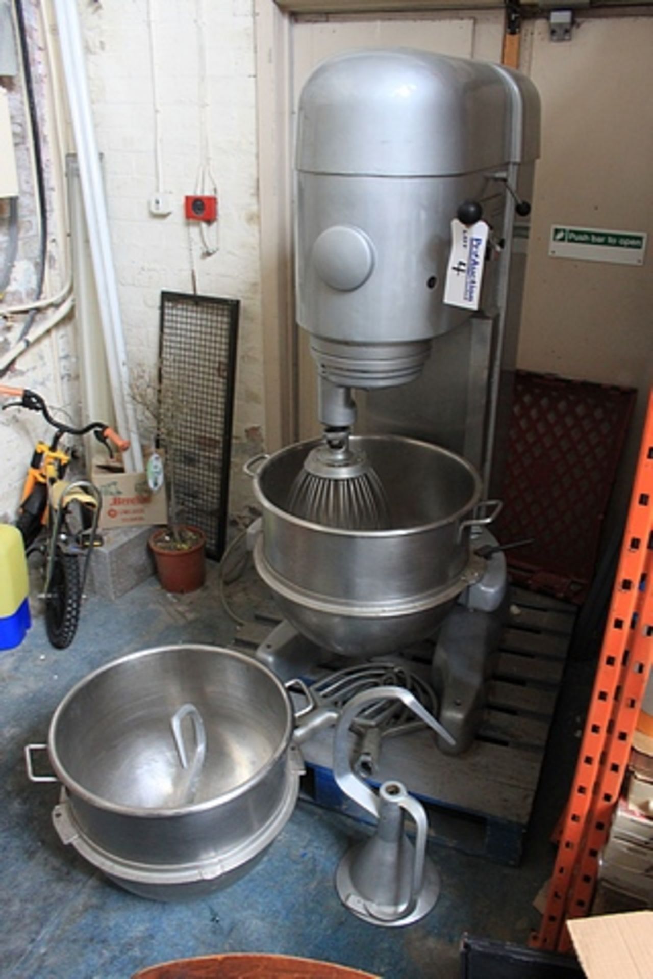 Hobart model M802 planatry mixer complete with 2x stainless steel bowls and tooling s/n 11021170