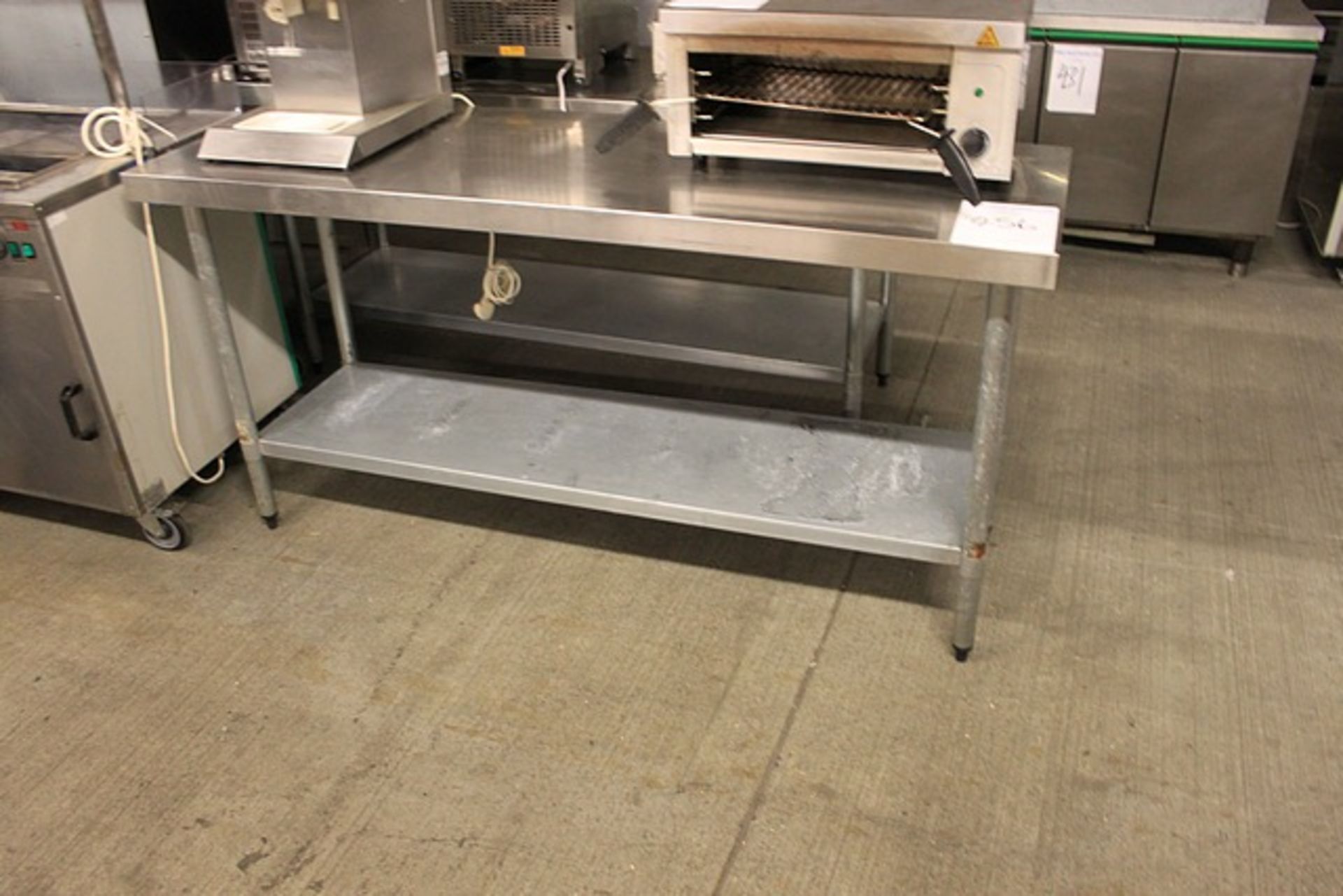 Stainless steel preparation table with undershelf 1800mm x 600mm