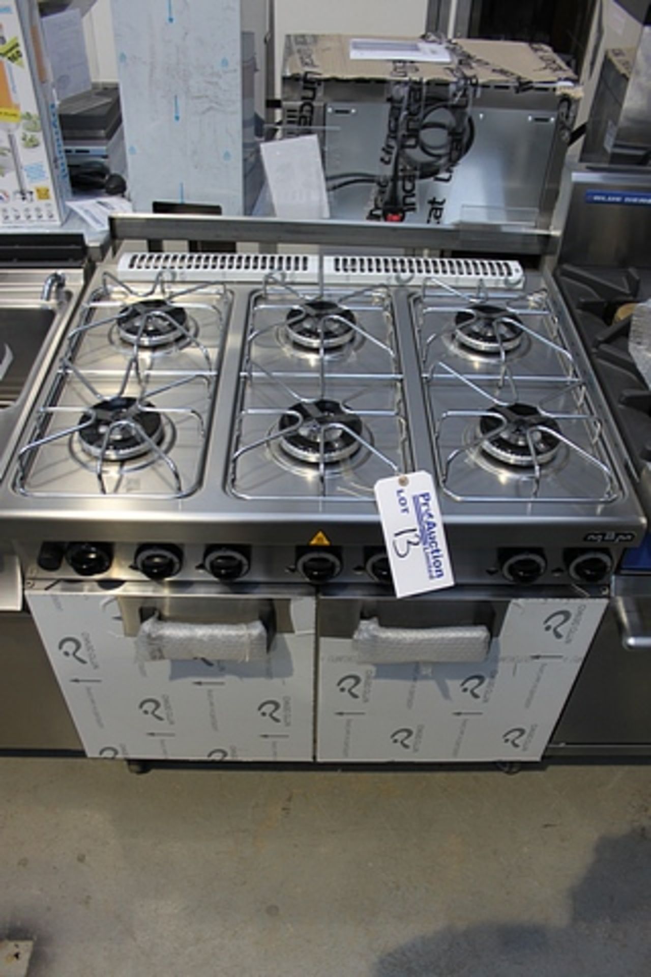 MBM G6SF972P 6 burner brand new The watertight pressed, 45mm deep, worktop is in 1.5 mm AISI 304