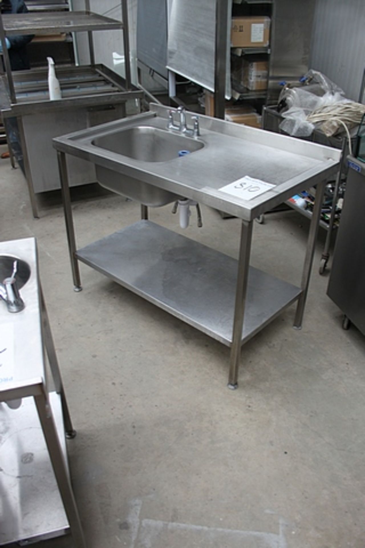 Stainless steel single basin sink RHD 1200mm