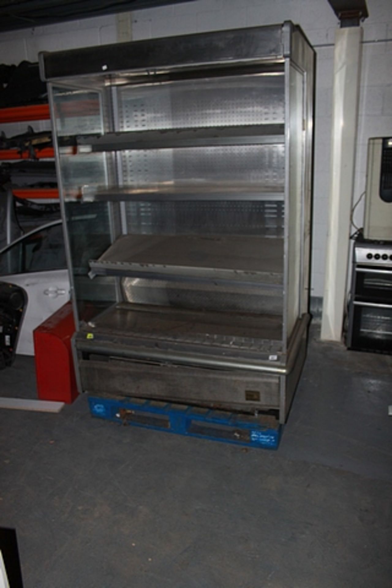 Stainless steel multi-deck display fridge four tier with night blind 1300mm x 930mm x 2000mm