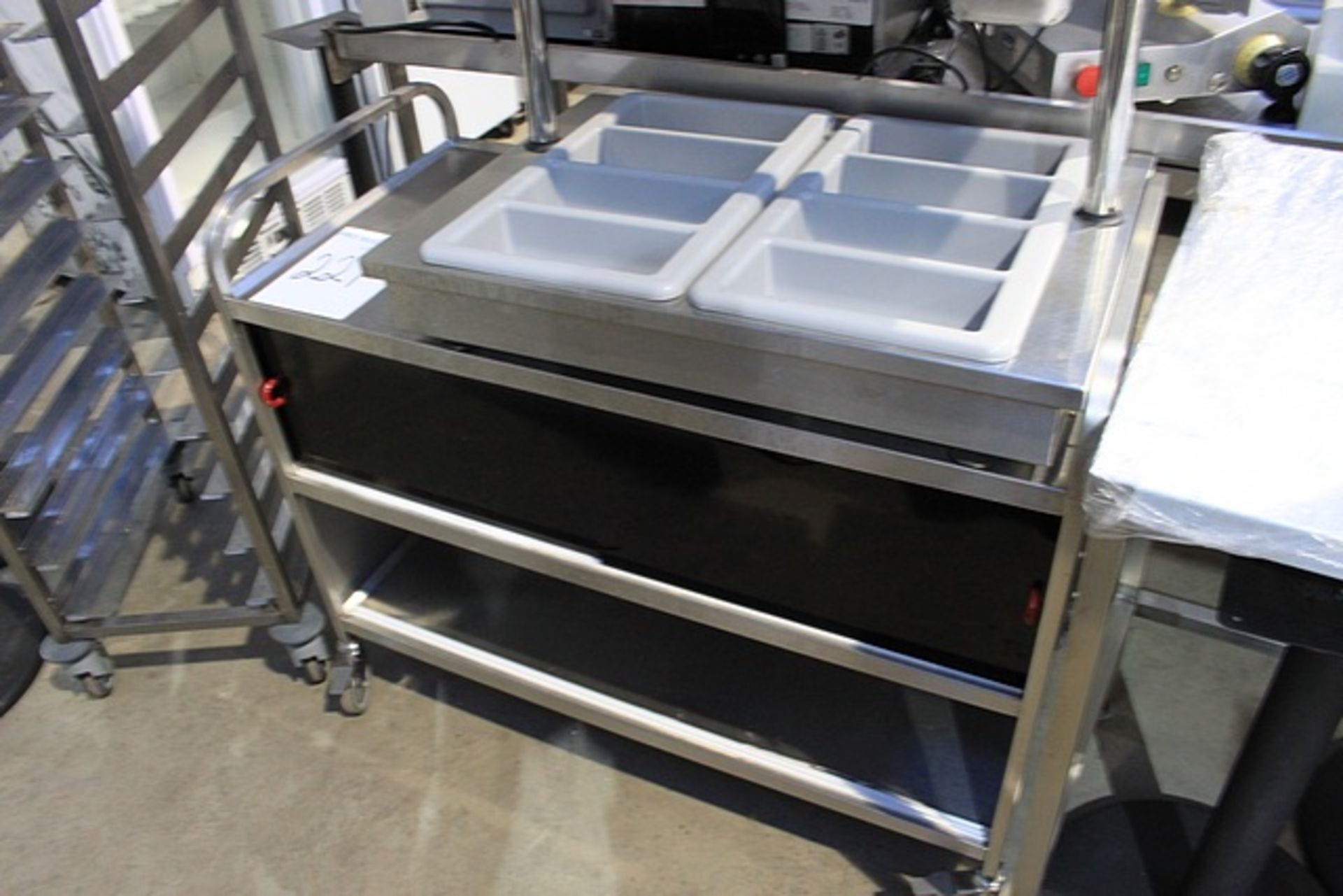 Stainless steel mobile kitchen trolley three tier 1100mm x 540mm x 900mm