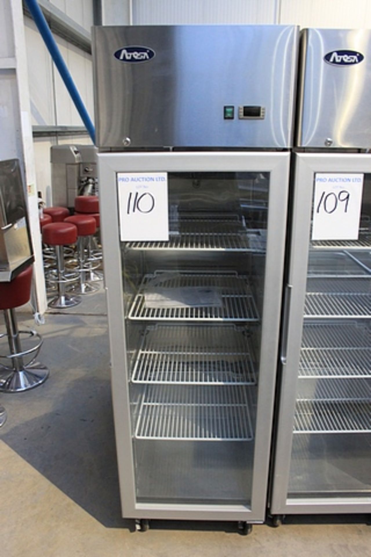 Atosa YCF 9401 single glass door fridge 450 litre capacity temperature range +2°C /+8°C 600mm x