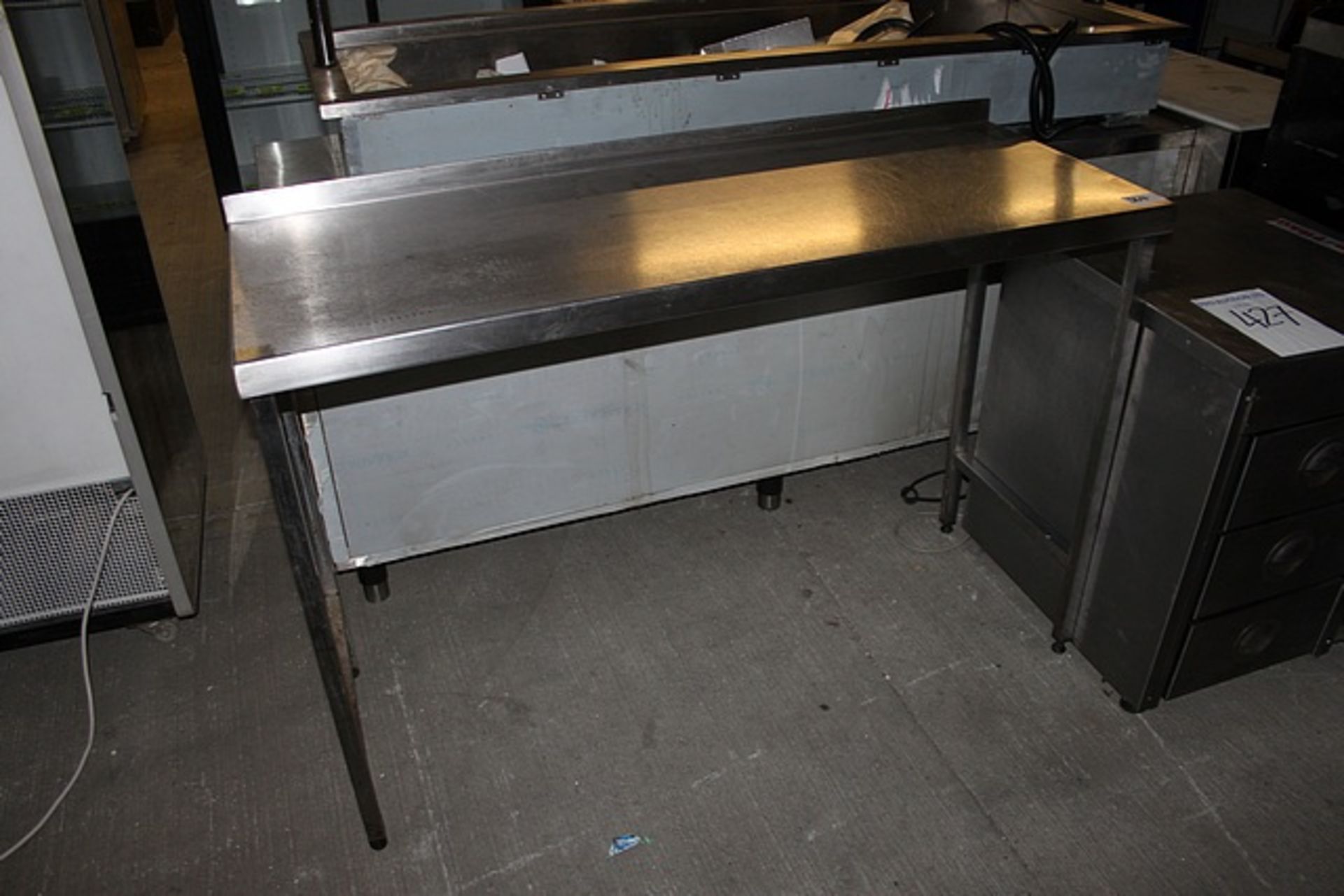 Stainless steel preparation table with upstand 1430mm x 550mm