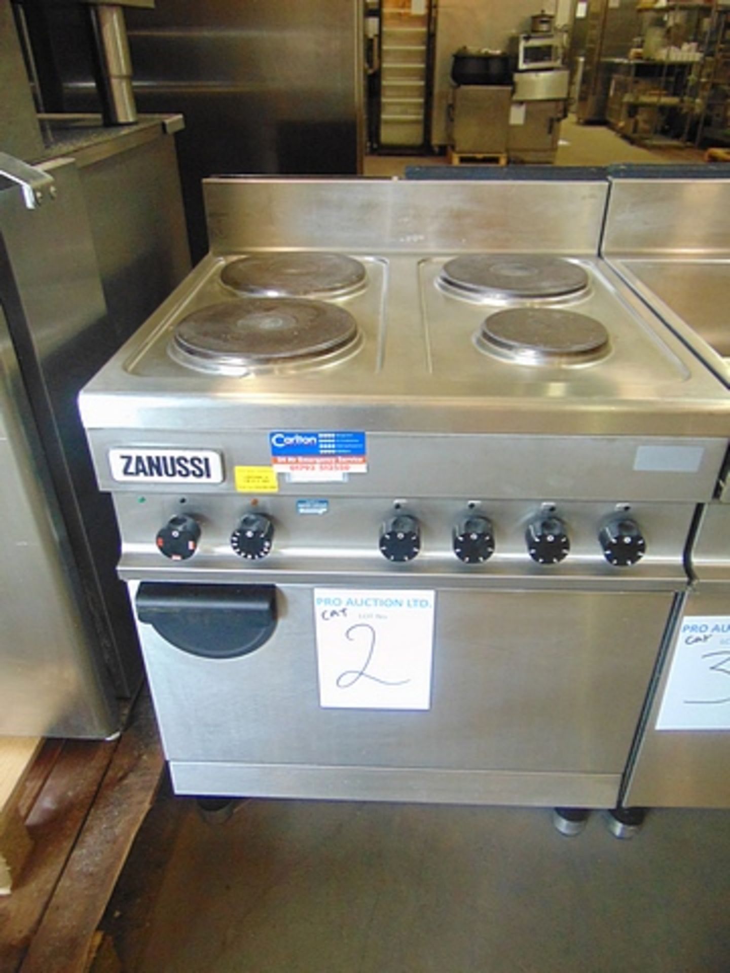 Zanussi model 170842 4 ring commercial electric cooker 240v 700mm x 730mm x 960mm SN P100589/07