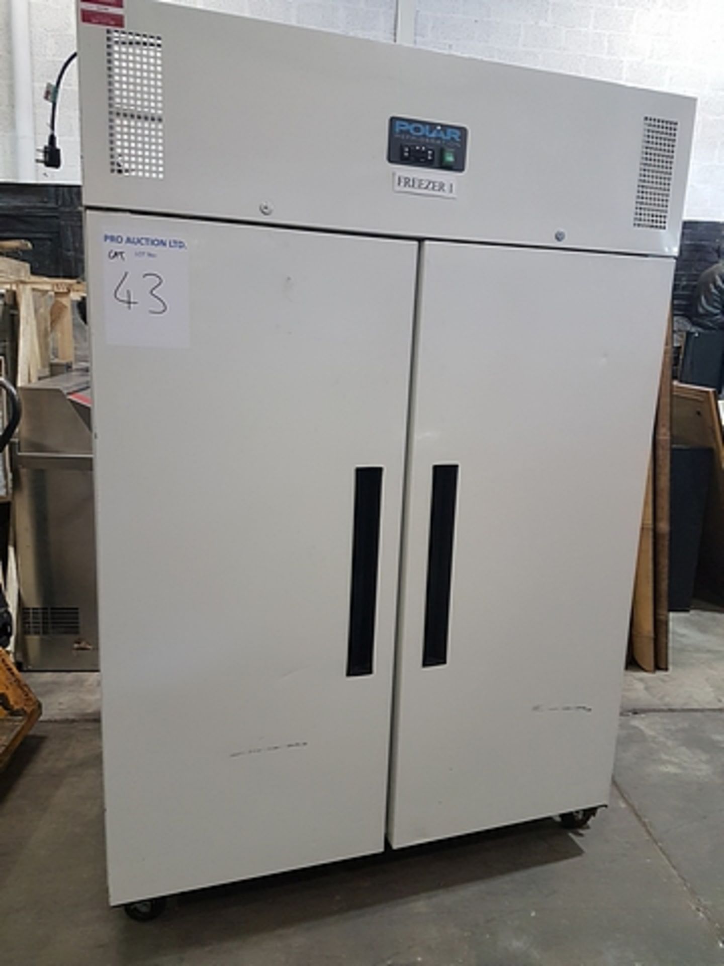 Polar model CD616 white double door upright freezer SN CD616950365