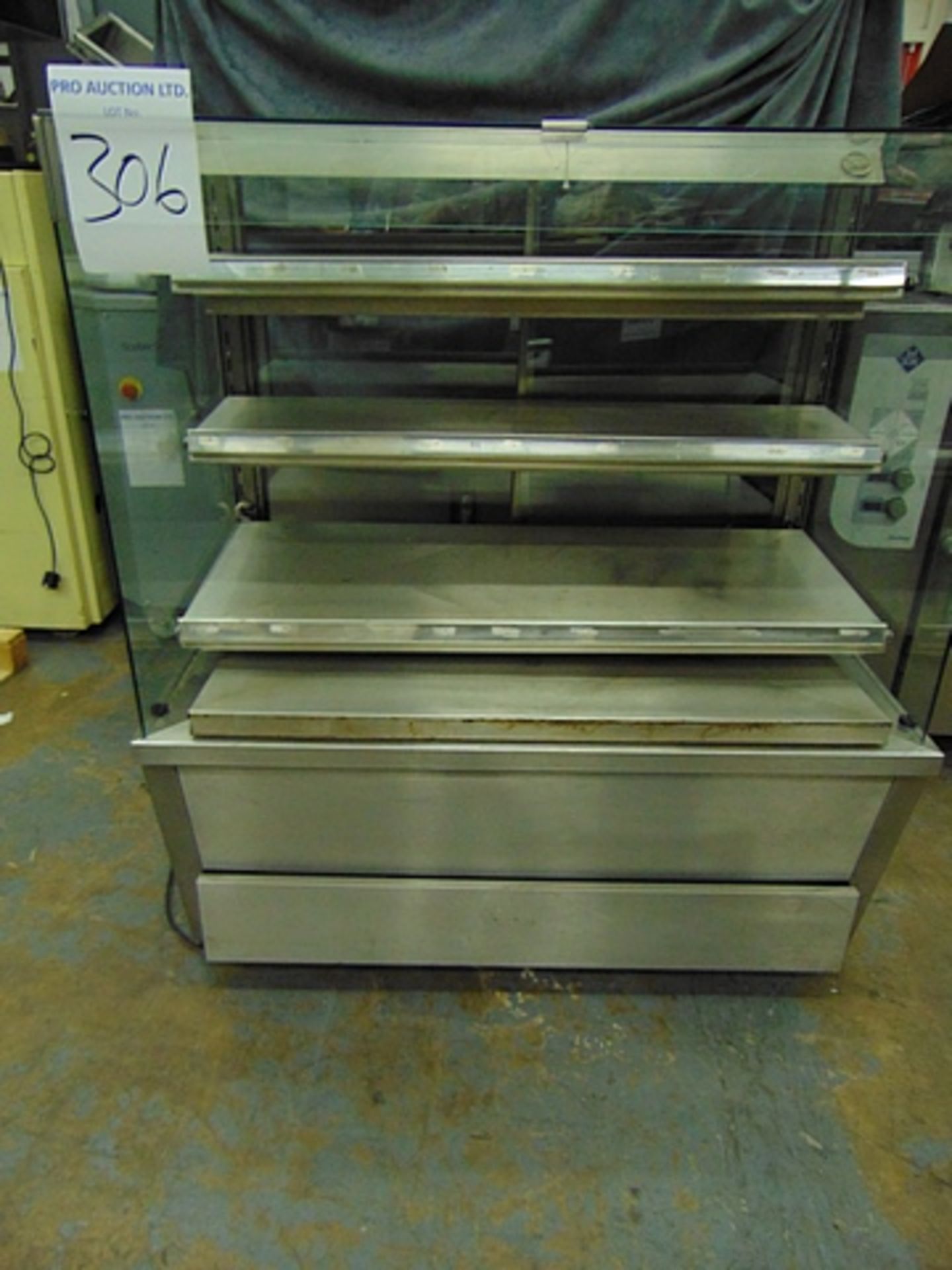 Glass display deli heated freestanding reach in counter 1200mm x 690mm x 1350mm