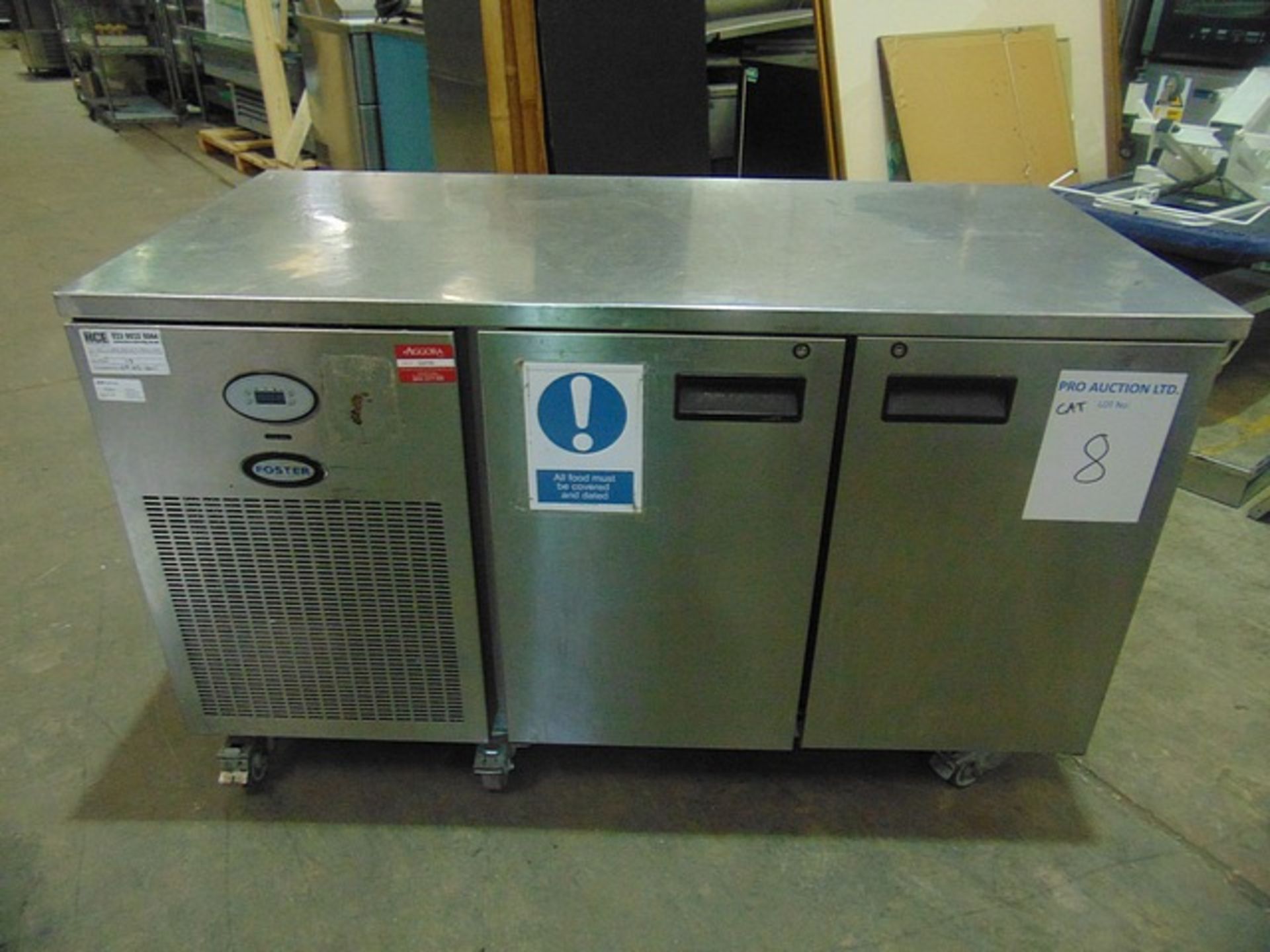 Foster model PRO1/2H 2 door stainless steel bench fridge SN E5143013