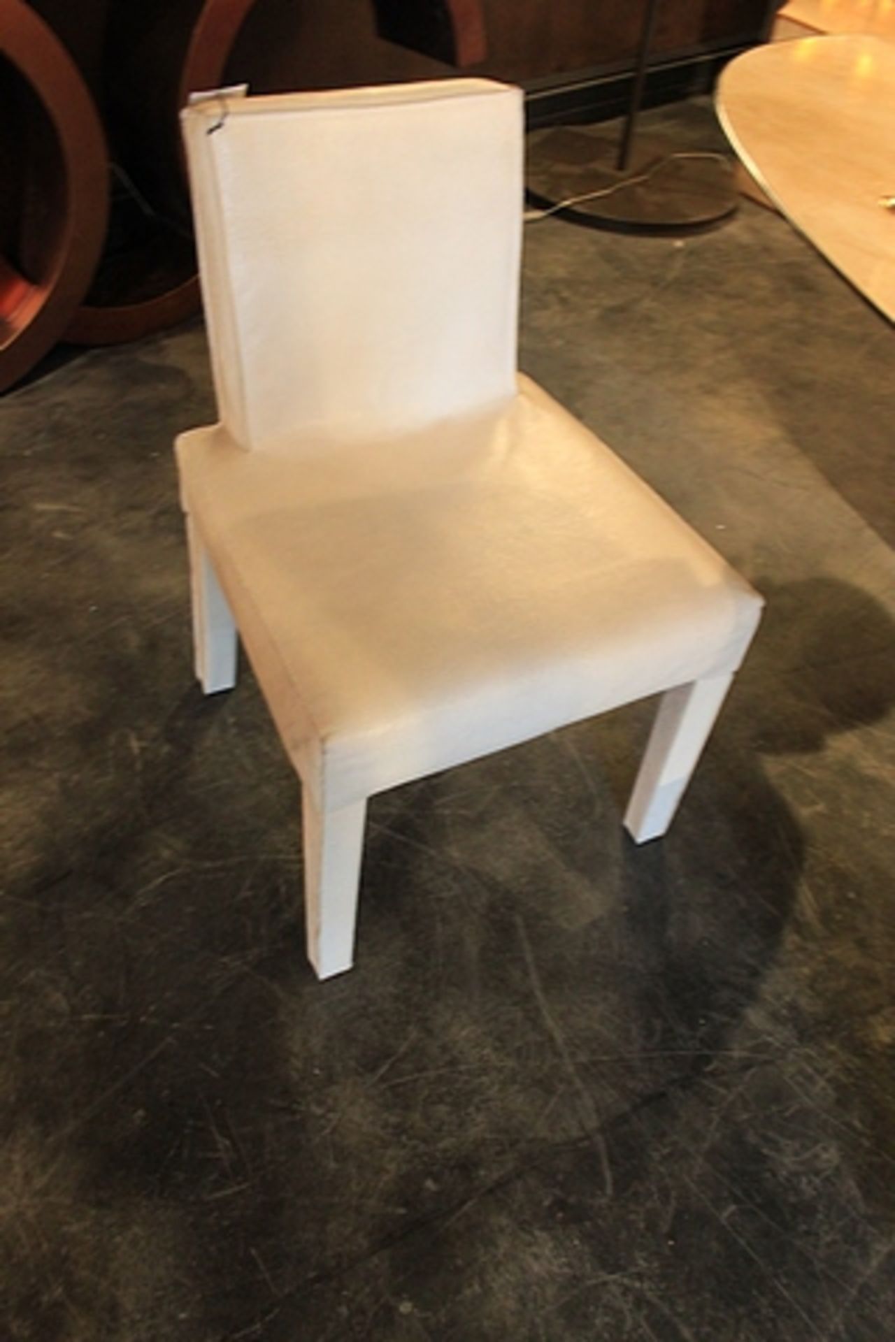 Dining Chair Helsinki wet white cow leather stingray hand crafted pattern press 54x61x84cm AF