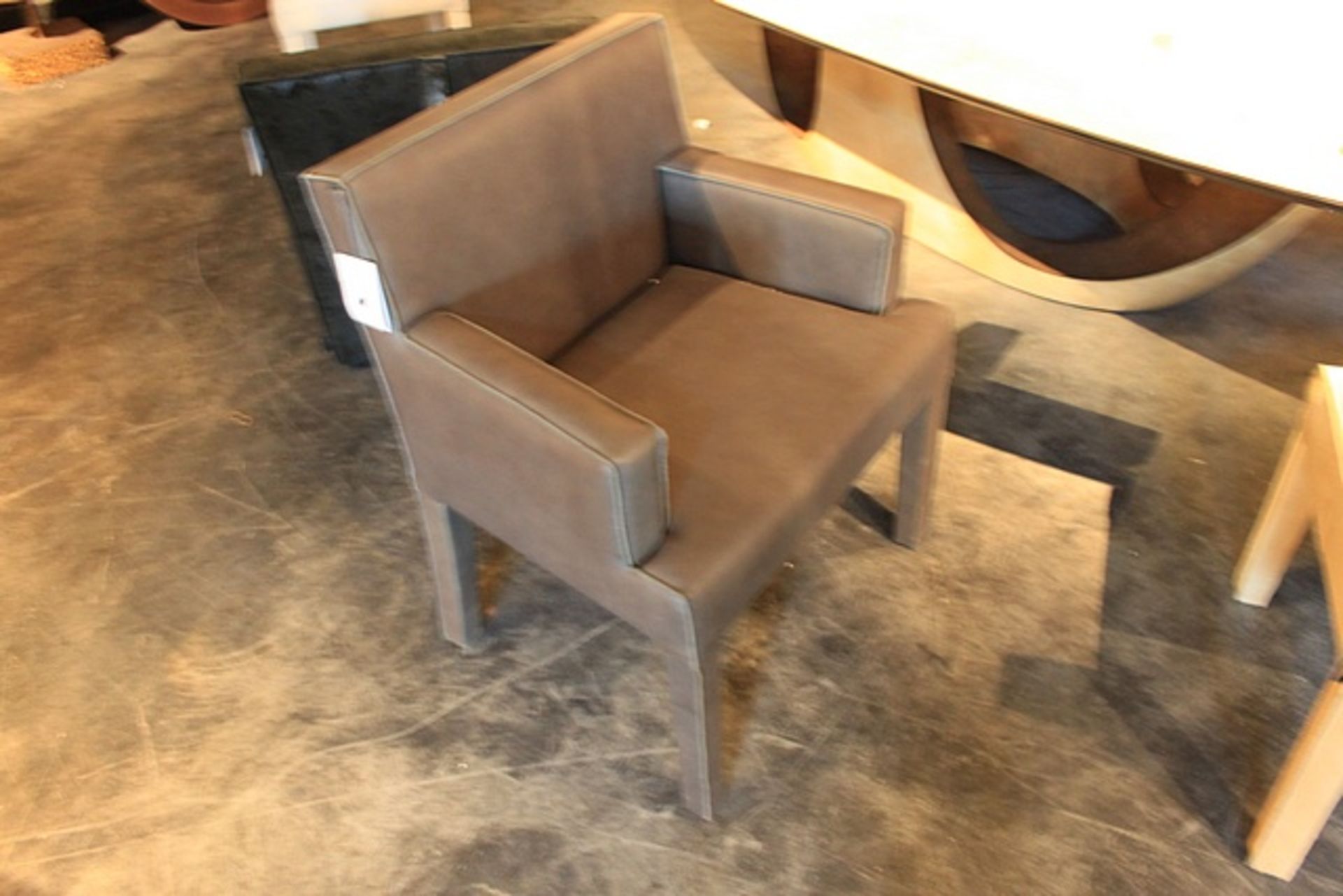 Dining Armchair Stockholm upholstered in rusty grey cow leather 70x61x84cm Cravt SKU 850126