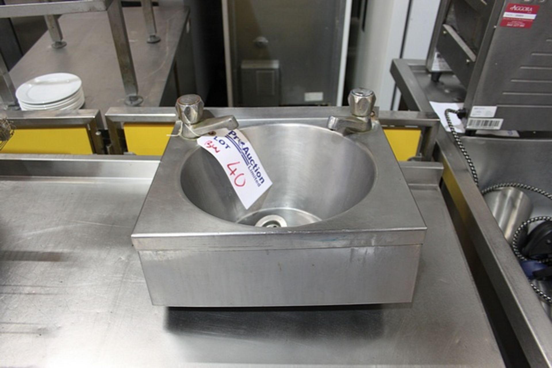 Stainless steel hand wash sink basin 390mm x 350mm x 240mm