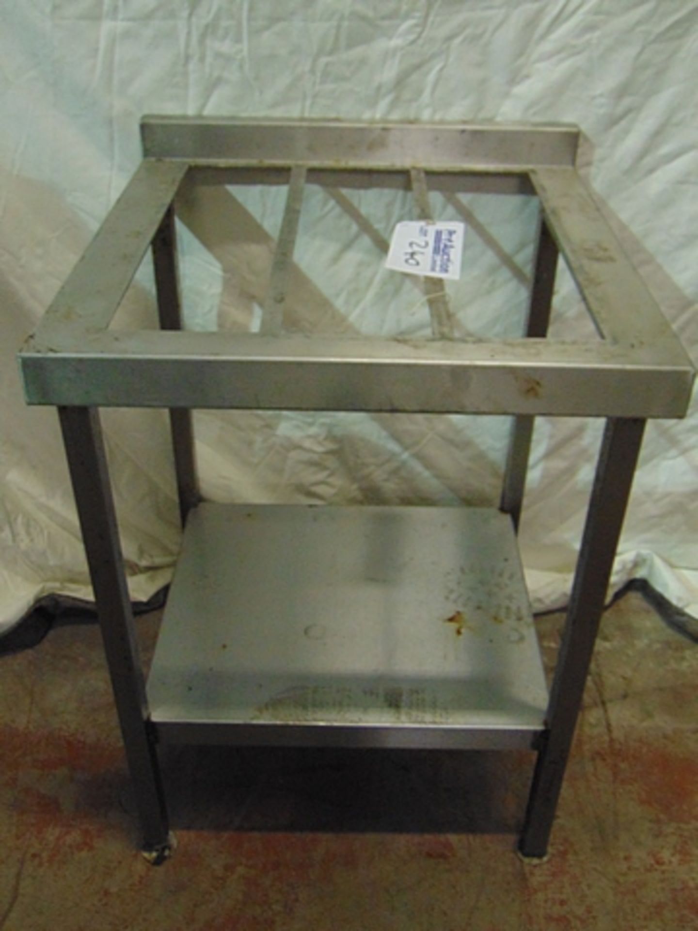 Stainless steel preparation table frame no top 600mm x 600mm x 790mm STK10259-166