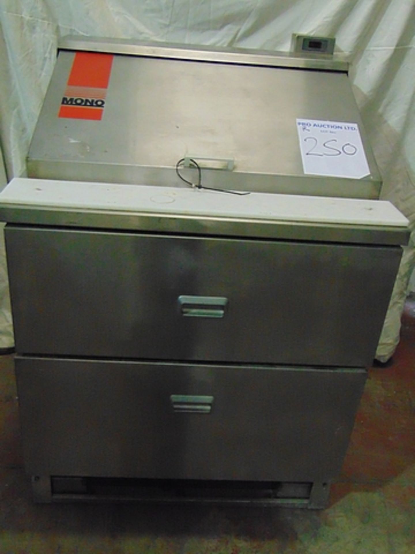 Mono 2 drawer chilled mobile top Baine Marie preparation server 830mm x 830mm x1060mm STK10259-28