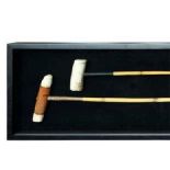 Polo Sticks Shadow Box 122 X 7 X 44cm Exact Replicas Of Vintage Curiosities Mounted On Black