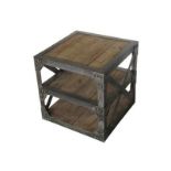 Scaffolding Side Table -V.Iron 60 X 60 X 60cm The Designer Scaffolding Reclaimed Wood Coffee Table