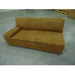 2 Seater Sofa Wood Frame Dark Tan Leather 2040mm