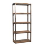 Axel Single Bookcase Natural Genuine Reclaimed Vintage Boat Wood Black 90 X 40 X 200cm The Axel