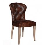 Chester Dining Chair Ride nut & weathered Oak A Traditional Dining Chair With Buttoned Back And Seat