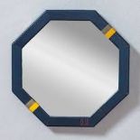 Junior Common Room Mirror Octagon Leather Scholar Navy 70.5 X 5 X 70.5cm In A Clever Collaboration
